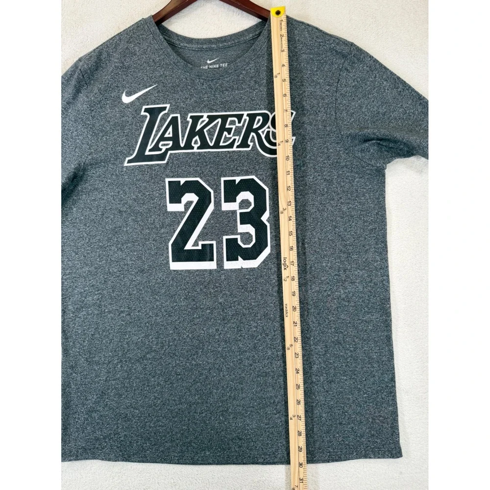 Nike Los Angeles Lakers LeBron James 23 Shirt Mens XL Grey Heather NBA Tee